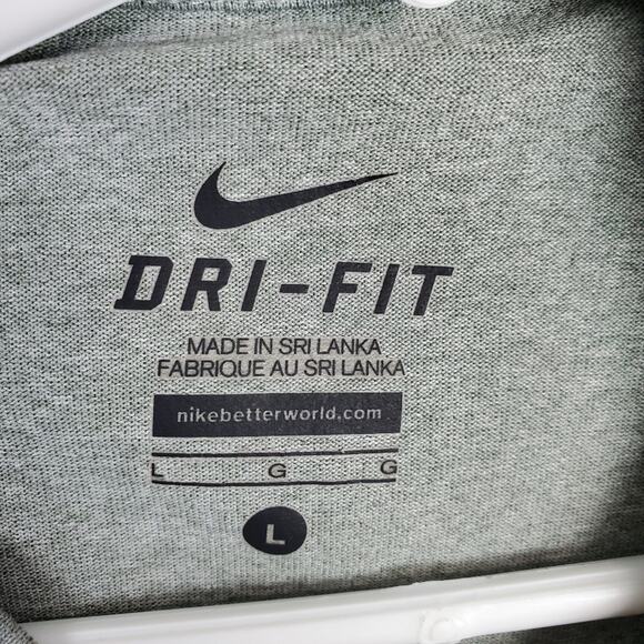 Nike Boy's Performance Dri-fit Gray Crew Neck Tee Size Large - Picture 3 of 7
